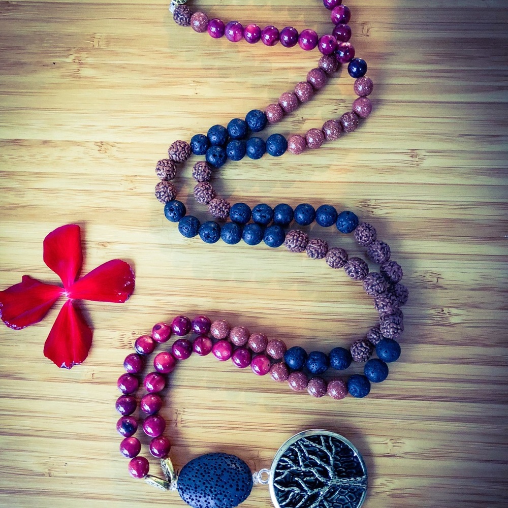 Passion of the Lioness Mala Beads with Pendant